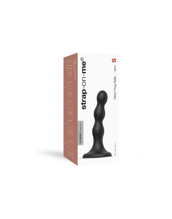 STRAP-ON-ME - Dildo Plug Balls, koko S - Musta