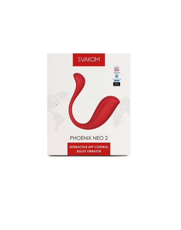 SVAKOM - Phoenix Neo 2 - Interaktiivinen bullet-vibraattori App-ohjauksella - Punainen - Image 3