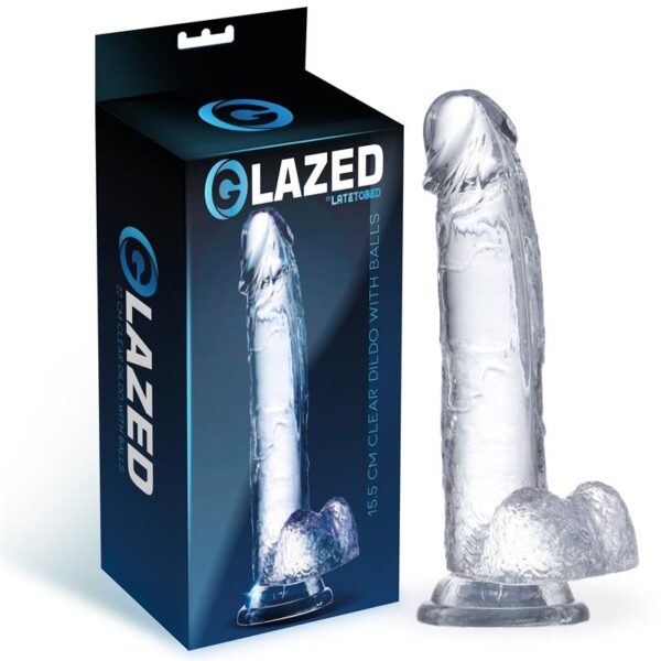 Glazed Realistinen Dildo Kiveksillä – 15,5 cm