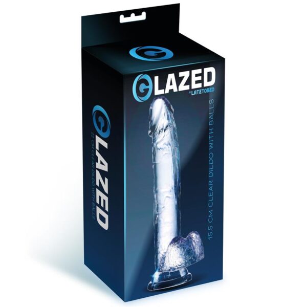 Glazed Realistinen Dildo Kiveksillä – 15,5 cm - Image 6